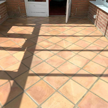 Terracotta Tiled Conservatory Floor Cleaned and Sealed in Staplehurst