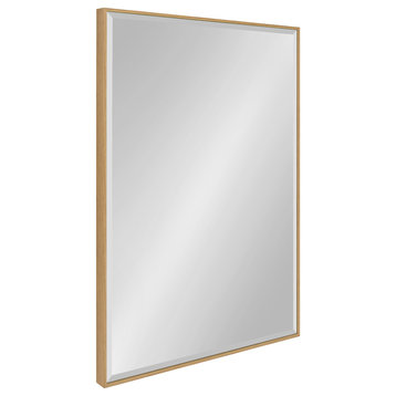 Rhodes Framed Wall Mirror, Natural Teak, 24.75"x36.75"