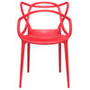Masters Entangled Chair, Modern, Stackable, Set of 2, Red