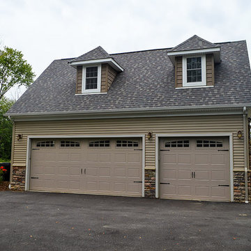 Attached 3-car garage with gable roof