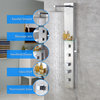 Luxier 55" 3-Jet Shower Panel System With Rainfall Shower Head Hand Shower