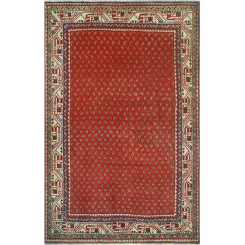 Fine Vintage Distressed Zyaire Red/Beige Rug, 4'4x7'0