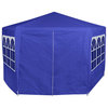 vidaXL Gazebo Outdoor Canopy Tent Pavilion Sunshade With 6 Side Walls Blue