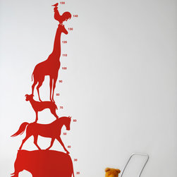 Animal Tower Wall Stickers - Red - Picture Frames