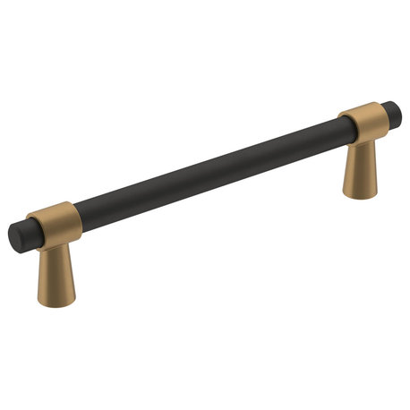 Mergence Cabinet Pull, Matte Black/Champagne Bronze, 5-1/16" Center-to-Center