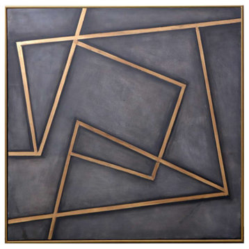 In A Maze, 60"x60, Gold Floater Frame