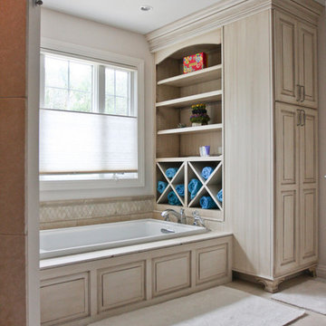 Custom Light Wood in Large Bathroom