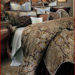 AICO Furniture - Bedding Set Portofino - AI-PRTFNO-BRN - Bedroom Products