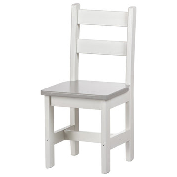 Children's Chair, White and Gray