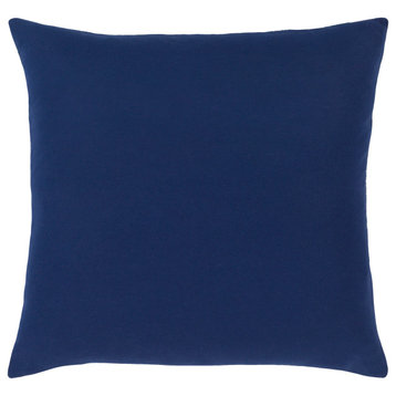 Sanya Bay SNY-002 Pillow Cover, Bright Blue/Navy/Ivory, 18"x18", Pillow Cover On