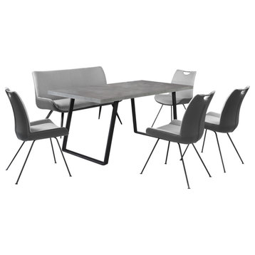 Coronado 6-Piece Rectangular Dining Set, Pewter