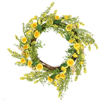 Vickerman 24" Artificial Yellow Sunflower Wreath