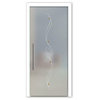 Interior Pocket Glass Barn Door With Frosted Design, 30"x84, Recessed Grip, Full-Private
