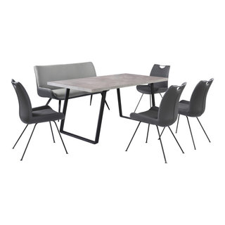 Coronado 6 Piece Gray Rectangular Dining Set - Transitional - Dining ...