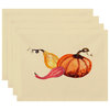 Gourd Pile 18"x14" Light Yellow Fall Print Placemat, Set of 4
