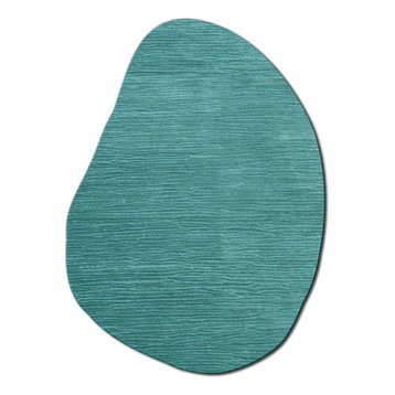Flagstone Turquoise Wool Rug, 2'6"x8'