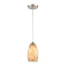 ELK LIGHTING 85291/1 Evening Sky 1-Light Mini Pendant Insatin Nickel