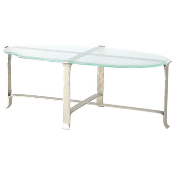 Melting Glass Cocktail Table, Nickel