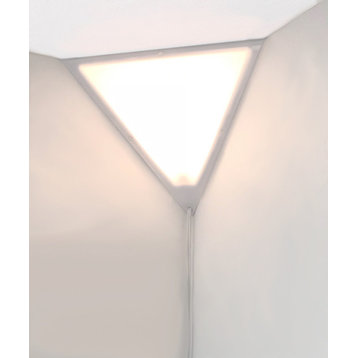 Beacon Triangle Corner Light, Plug-In 17' Cord, White Installs in Seconds - Perf
