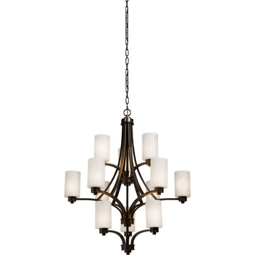 Parkdale Chandelier - Oil Rubbed Bronze, White, 12