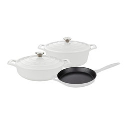 PRO 5-Piece Enameled Cast Iron Cookware Set with Saute, Skillet and Oval Cassero - Cookware Sets