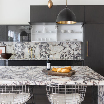 Bold and Monochromatic Kitchen in Houston
