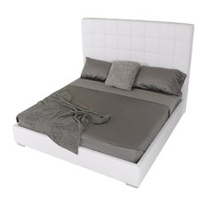 Modrest Francis Modern White Leatherette Bed, East King