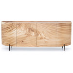 Four Hands - Lunas Sideboard - With soft shaping and inset top inspired by classic jewelry setting, gold Guanacaste forms a beautifully sculpted silhouette, with natural high and lowlights coursing the entirety of this richly styled sideboard.