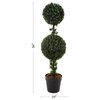 Pure Garden Artificial Podocarpus 36" Double Ball Faux Plant