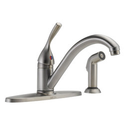 Delta Classic Single Handle Kitchen Faucet with Spray - Kitchen Faucets