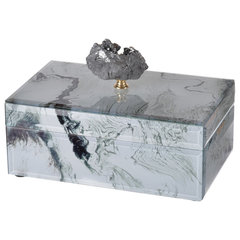 Addison Ross Large Black Lacquer Box with Silver