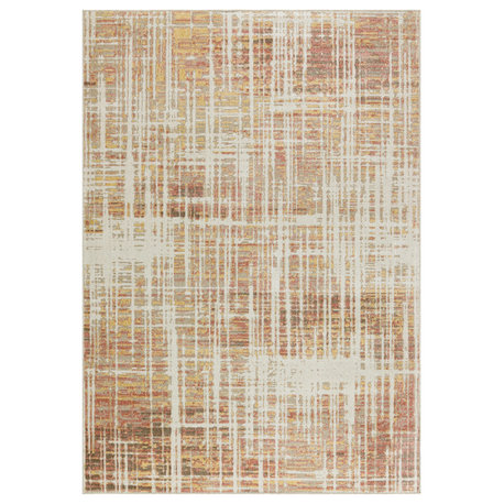 Nourison Washable Decor 9' x 12' Beige Peach Modern Indoor Rug