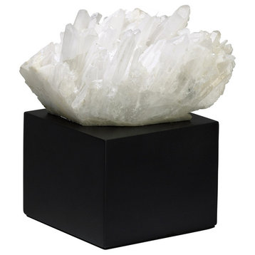 Cyan Medium Quartz Table Accent 02582, Black And White Crystal