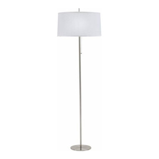 Fangio Lighting's #34290FBS 68 in. Pub Stem Brushed Steel Metal Floor Lamp  - Transitional - Floor Lamps - by HedgeApple