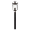 Hinkley Outdoor Casa Post Top/Pier Mount, Olde Black With Clear Seedy