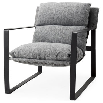 Guilia Castlerock Gray w/ Black Metal Frame Sling Accent Chair