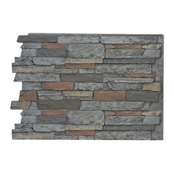 141-36-BRIGHTON FAUX WIDE STACKED STONE WALL PANELS - 36"H - Wall Panels