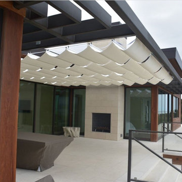 Infinity Canopy creates a transitional space at this luxury beach house
