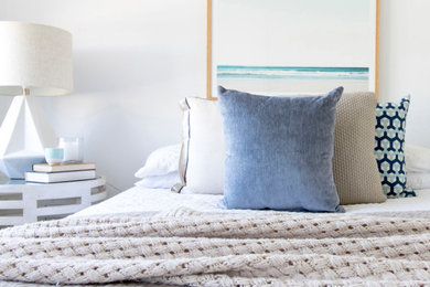 Photo of a beach style bedroom in Perth.