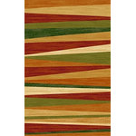 Furnishmyplace - Multicolor Stripes Garden Sunset Anti-Bacterial Rubber Rug Non-Skid, 8'2"x10' - Area rugs should be spot cleaned with a solution of mild detergent and water or cleaned professionally. Regular vacuuming helps rugs remain attractive and serviceable. Contemporary Stripe rug, Anti skid backing for non slip