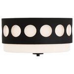 Crystorama - Kirby 2 Light Ceiling Mount - The round circular cutouts in the Kirby feature the illuminated white glass.