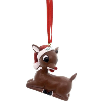 Holiday Ornaments RUDOLPH 2016 DATED Polyresin Red-Nosed Reindeer 4051613
