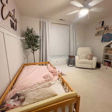 Blackout Cellular Shades with Lined Drapery for a Toddler Bedroom