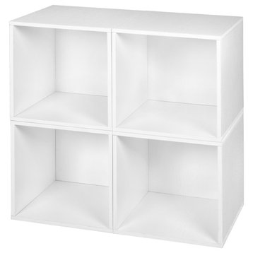 Niche Cubo Storage Set - 4 Cubes- White Wood Grain