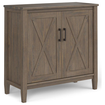 Ela Solid Wood Low Storage Cabinet, Smoky Brown