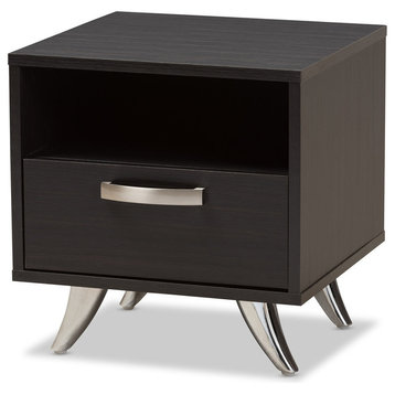 Warwick Modern and Contemporary Espresso Brown Finished Wood End Table
