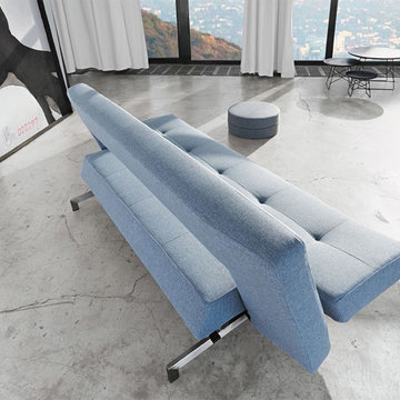 Wing Mixed Dance Light Blue Sofa Bed by Innovation USA - $1200.00