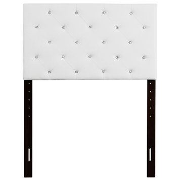 Crystal Inspired Tufted Headboard, White, Twin