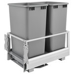 Rev-A-Shelf - Aluminum Pull Out Trash Container With Soft Open/Close, 15.75", 50 qt./12.5 gal - Looking for a sturdy, attractive pull out waste container that is perfect for any kitchen, look no further than this American made product. This fully assembled aluminum construction frame will not only close softly, but it will also assist you when opening your unit with its patented slide and dampener system.   All of the 5149 series also includes a 4-way adjustable door mount bracket that will finish off your installation by attaching your own cabinet door for easy operation. Available in various colors, widths and heights.
