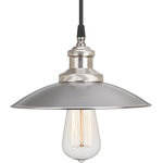 Progress Lighting - Progress Lighting 1-100W Medium Mini-Pendant, Antique Nickel - Pendants have the power to change a look of a room instantly. Today, they can be seen in bath and vanity areas, kitchens and foyers and as singles or in groups of two or more. With Archives pendants and wall sconce, carefully crafted details and special accents achieve a vintage electric feel. One-light mini-pendant with black cloth cord and brushed nickel accents